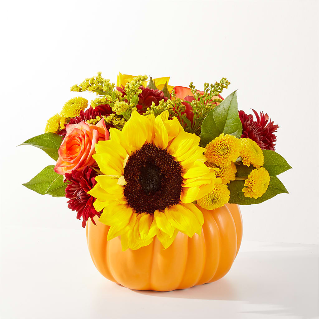Golden Gourd Pumpkin Bouquet – Oliverios Florist, Bridgeport WV