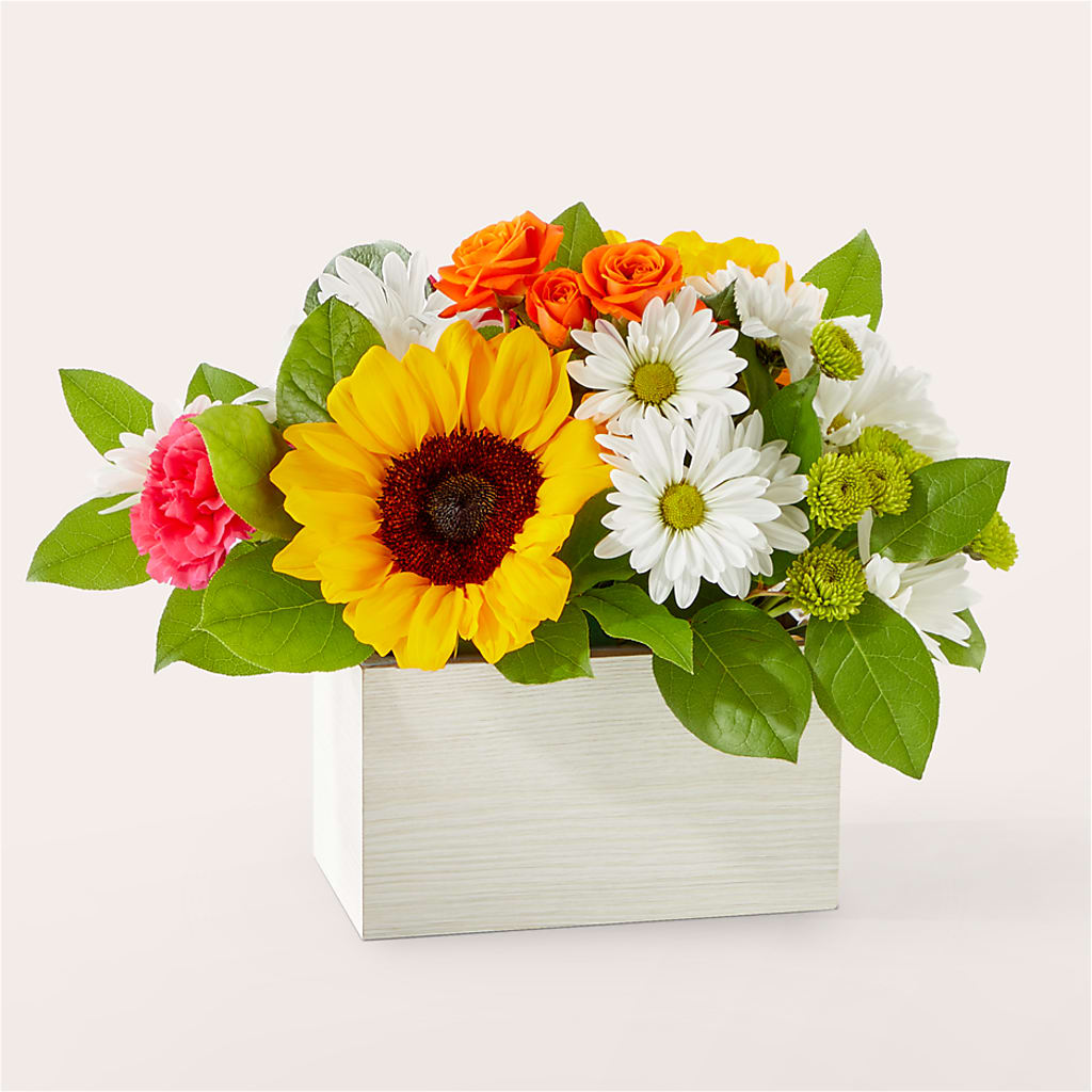 Sun-drenched Blooms Box Bouquet – Oliverios Florist, Bridgeport WV
