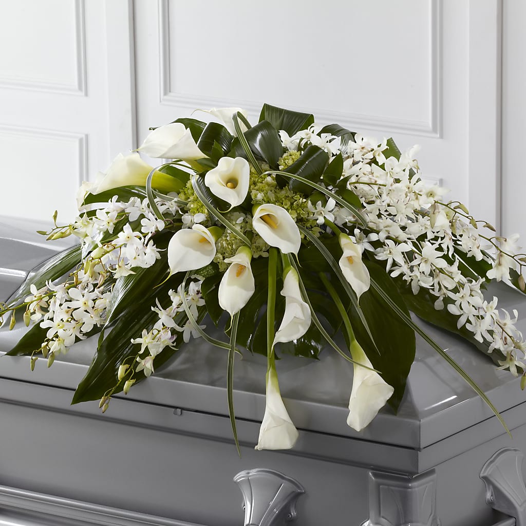 Angel Wings Casket Spray – Oliverios Florist, Bridgeport WV