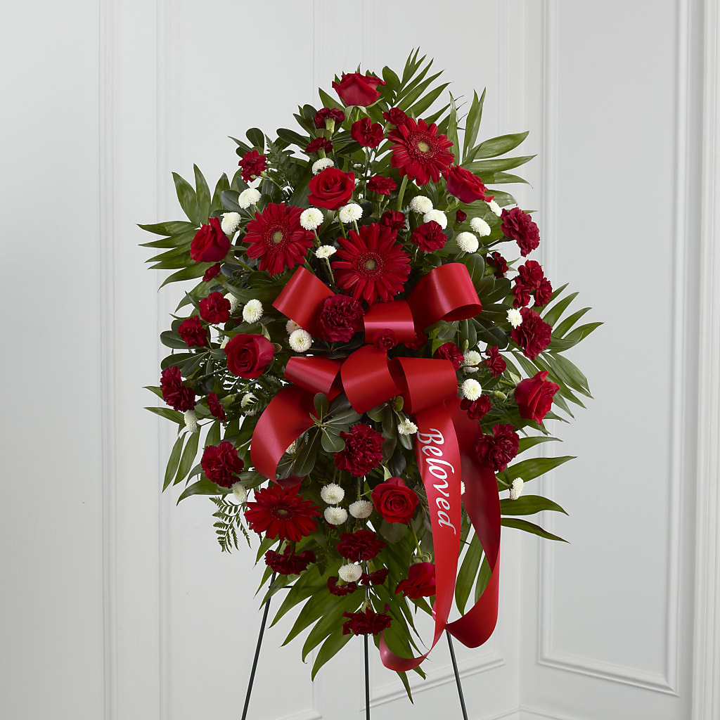 Treasured Memories Standing Spray – Oliverios Florist, Bridgeport WV
