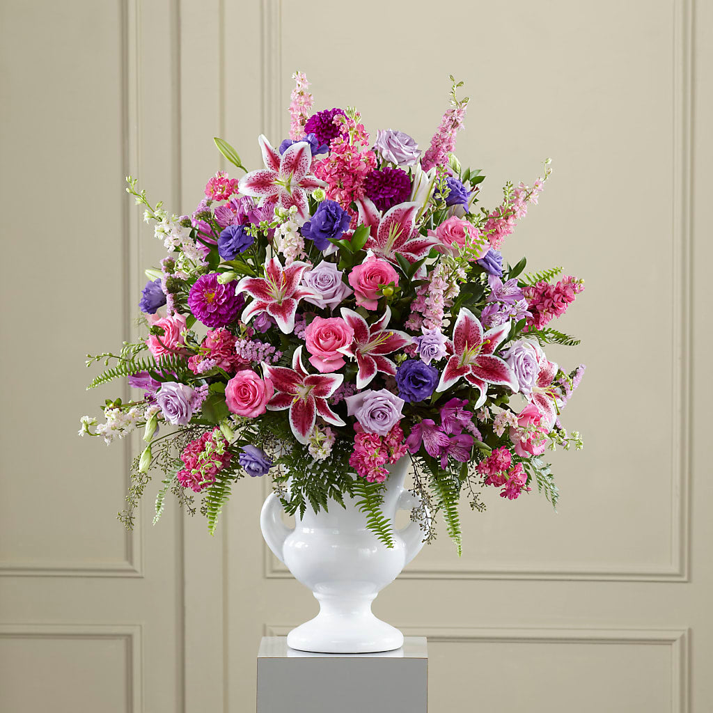 Peaceful Tribute Arrangement – Oliverios Florist, Bridgeport WV