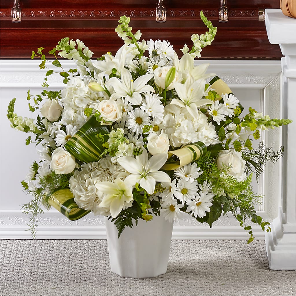 Thoughts of Tranquility Floor Basket – Oliverios Florist, Bridgeport WV