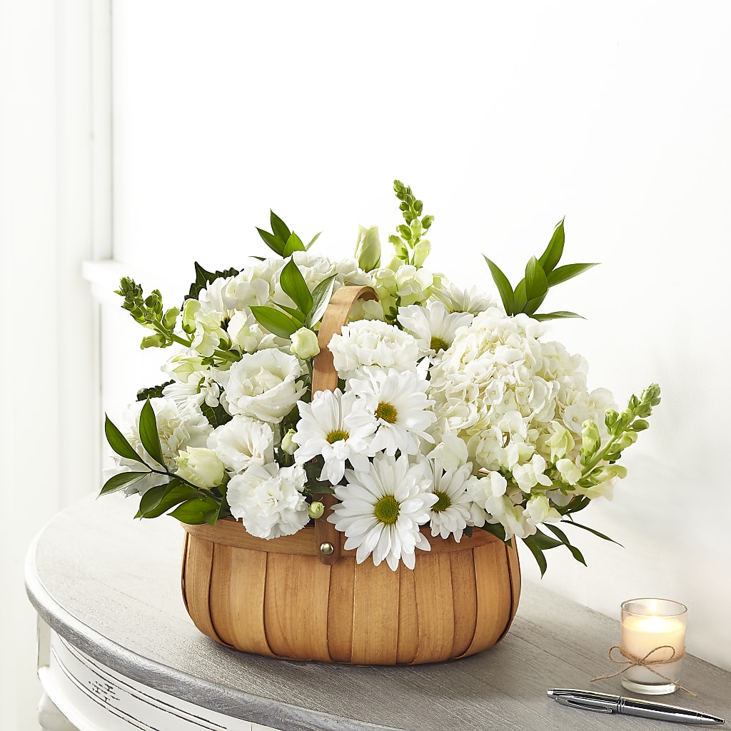 Pure Ivory Basket – Oliverios Florist, Bridgeport WV