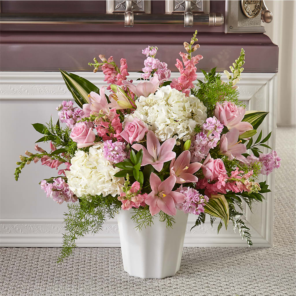 Simply Serene Floor Basket – Oliverios Florist, Bridgeport WV
