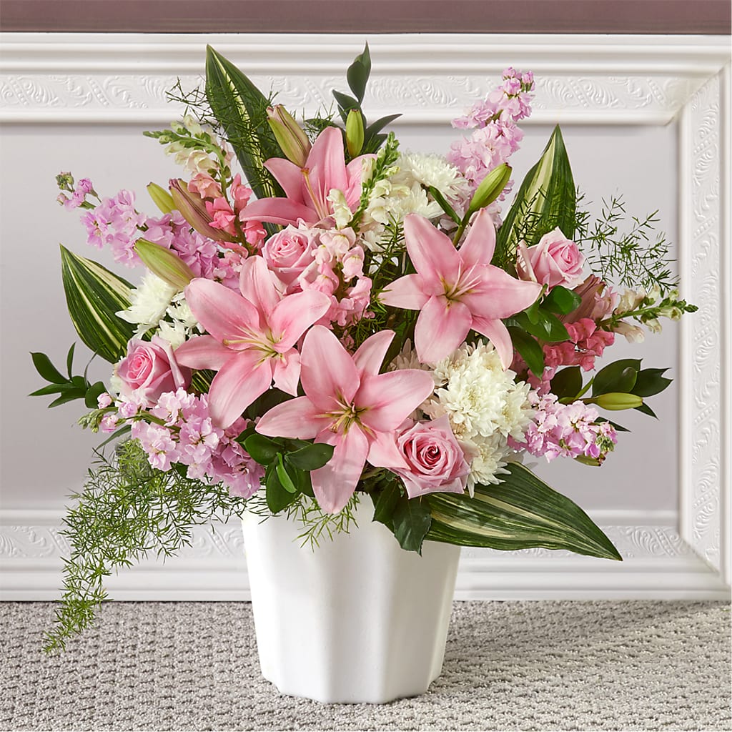 Simply Serene Floor Basket – Oliverios Florist, Bridgeport WV