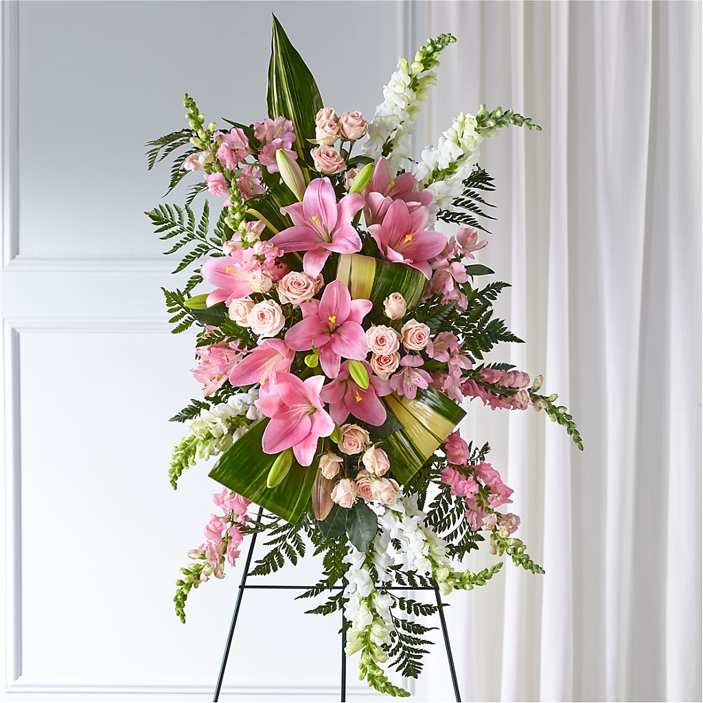 Elegant Embrace Standing Spray – Oliverios Florist, Bridgeport WV