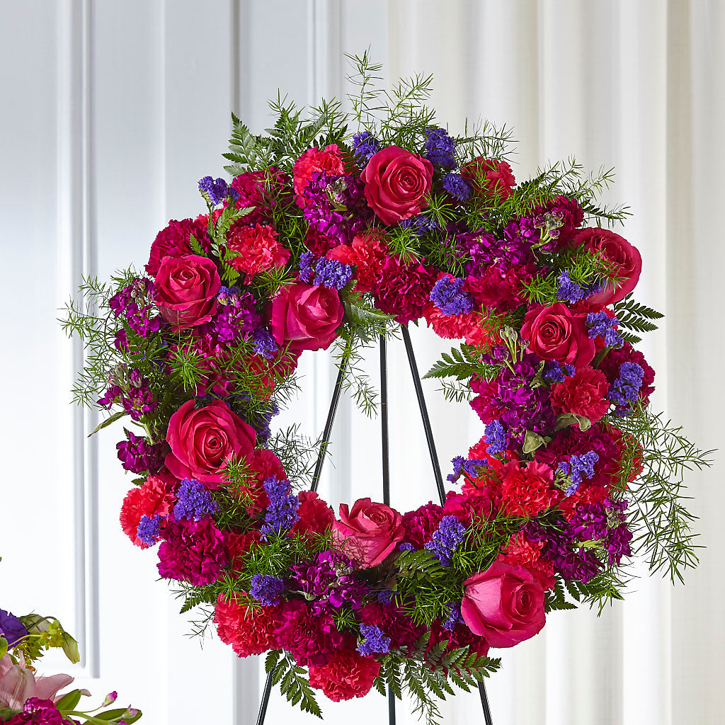 Calming Colors Wreath – Oliverios Florist, Bridgeport WV