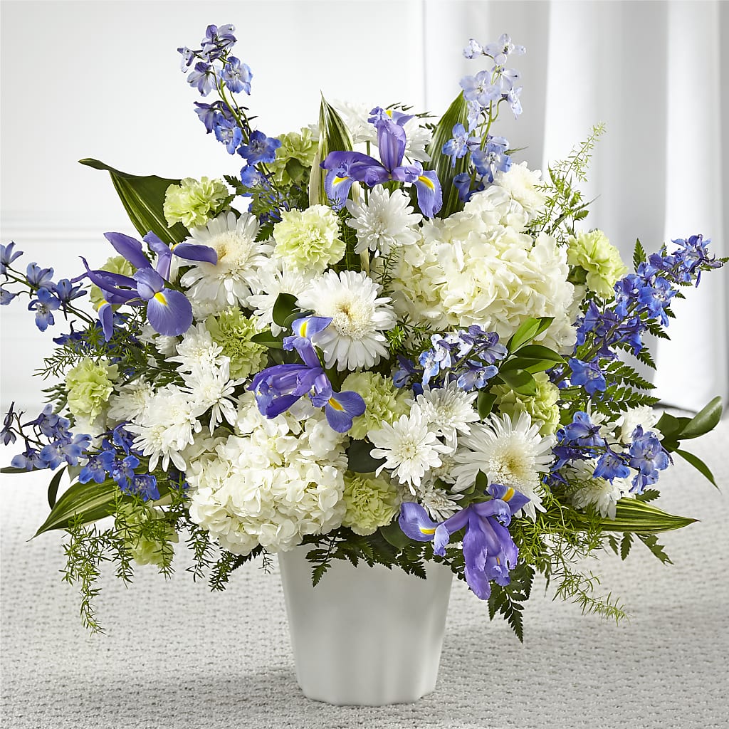 Soft Serenity Floor Basket – Oliverios Florist, Bridgeport WV