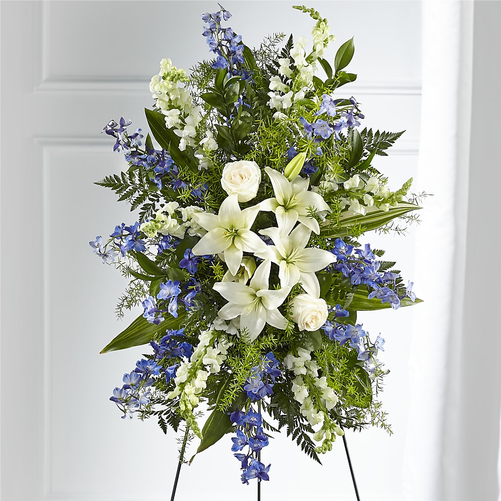 Faithful Friend Standing Spray – Oliverios Florist, Bridgeport WV