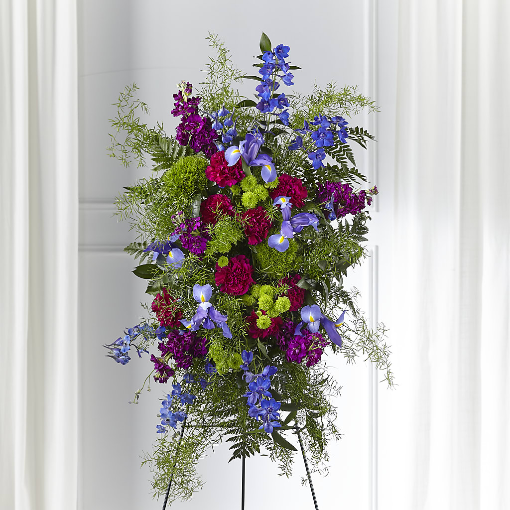 Heavenly Skies Standing Spray – Oliverios Florist, Bridgeport WV