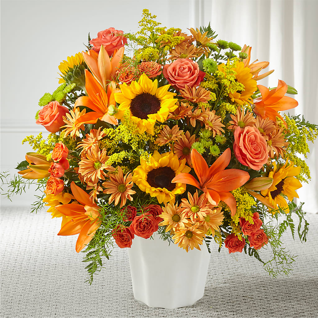 Harvest Thoughts Floor Basket – Oliverios Florist, Bridgeport WV