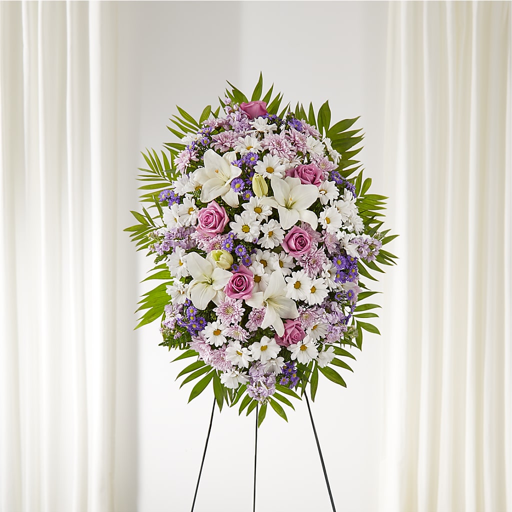 Surrounded by Love Standing Spray – Oliverios Florist, Bridgeport WV