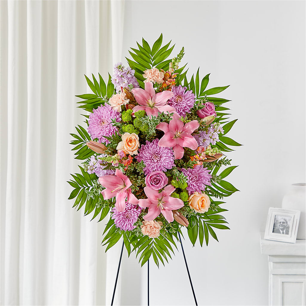Love & Light Standing Spray – Oliverios Florist, Bridgeport WV