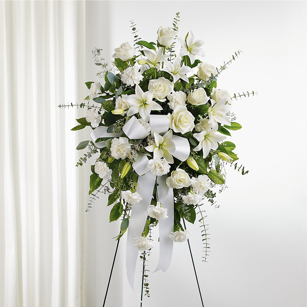 With Care Standing Spray – Oliverios Florist, Bridgeport WV