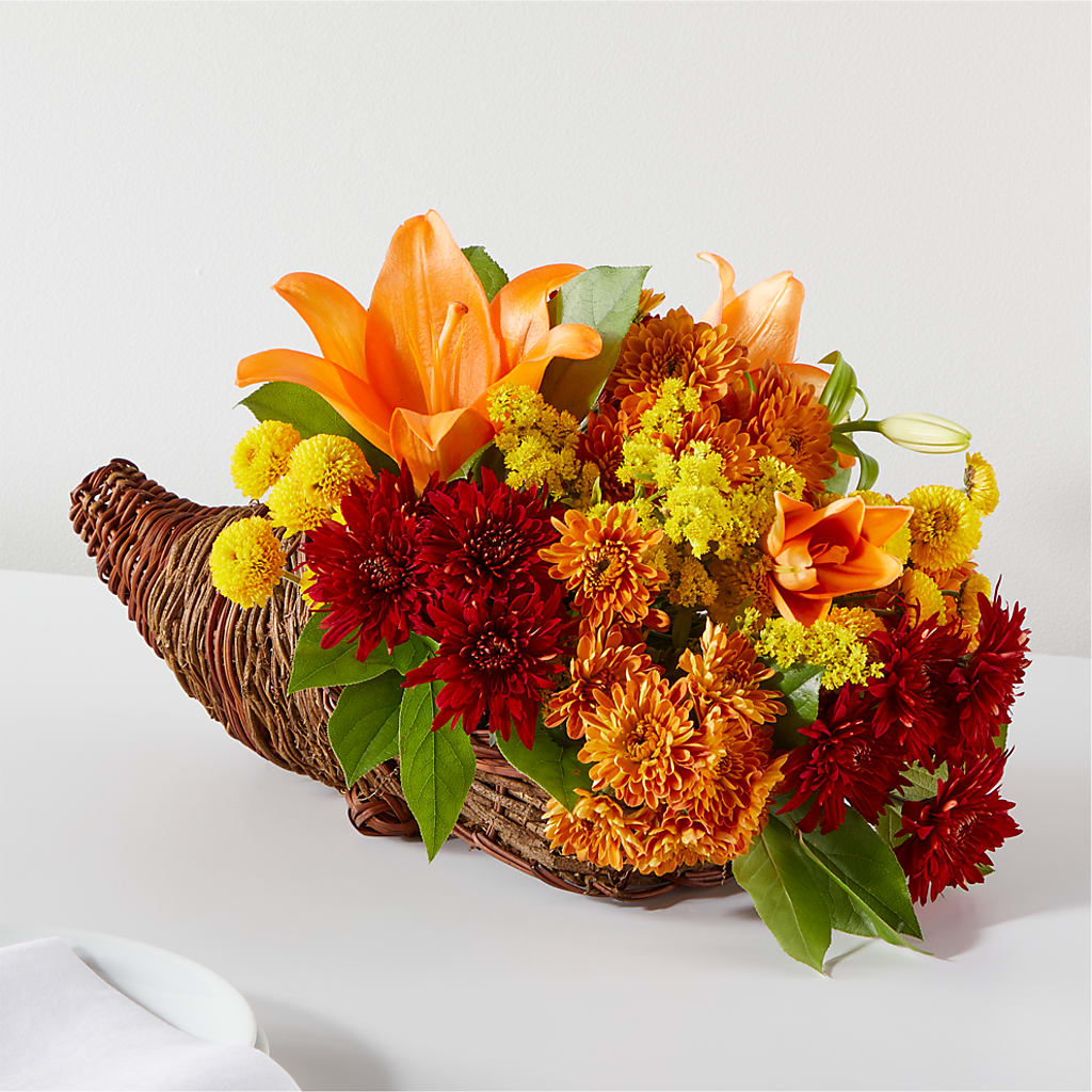 Bouquet of Blessings Cornucopia – Oliverios Florist, Bridgeport WV