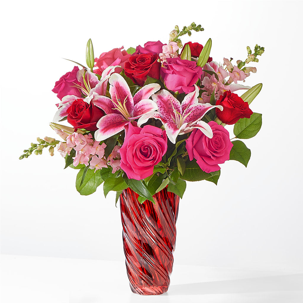 Always You Bouquet with Luxe Swirl Vase – Oliverios Florist, Bridgeport WV