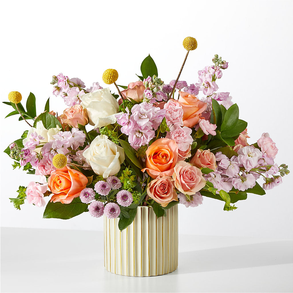 French Market Bouquet with Ivory Vase – Oliverios Florist, Bridgeport WV
