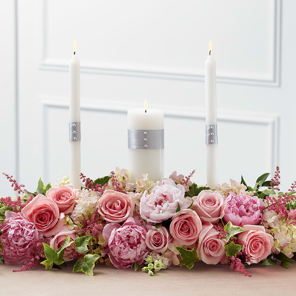 Worldwide Romance Unity Candle Arrangement – Oliverios Florist, Bridgeport WV