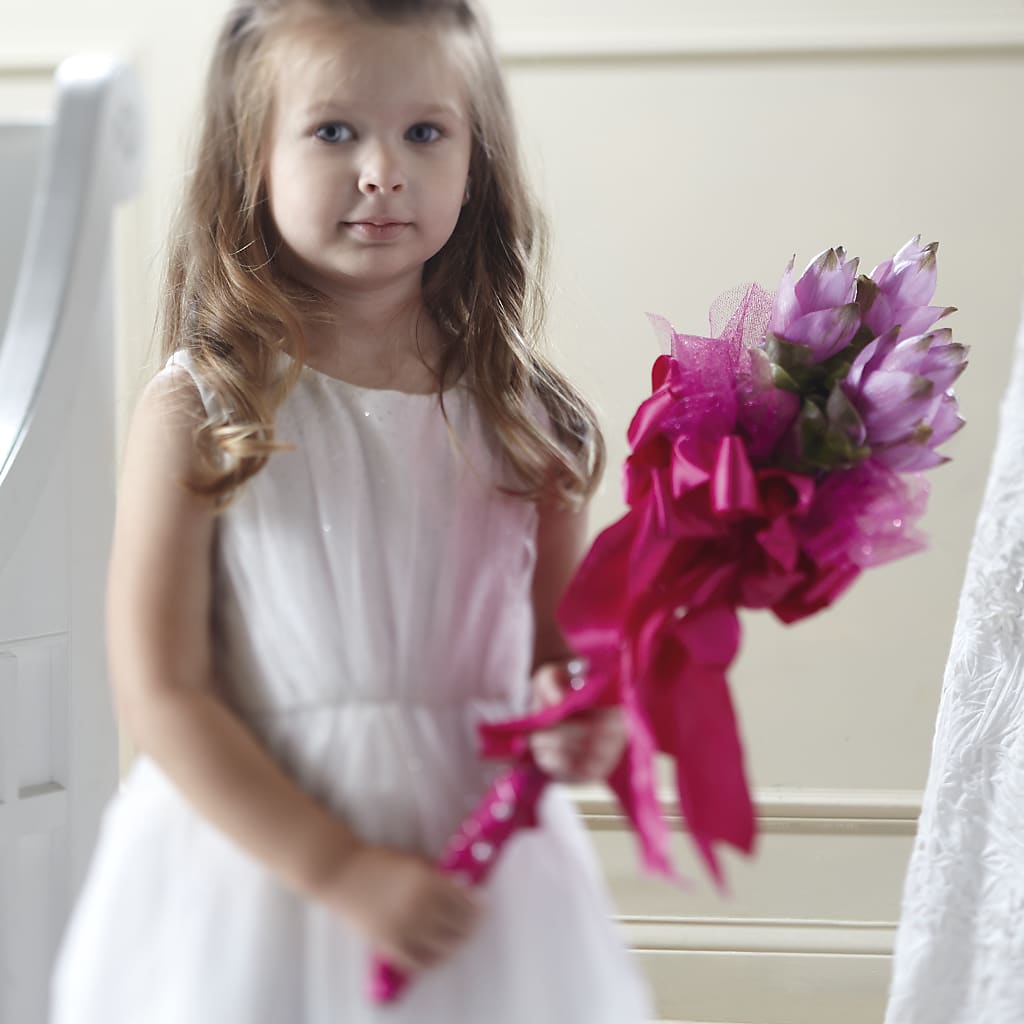 Sparkle Pink Flower Girl Bouquet – Oliverios Florist, Bridgeport WV