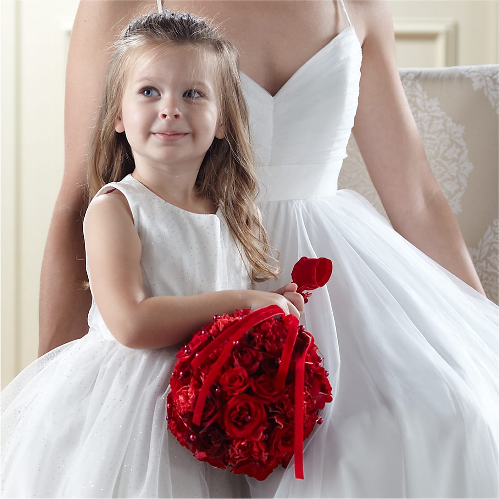 Pure at Heart Flower Girl Arrangement – Oliverios Florist, Bridgeport WV