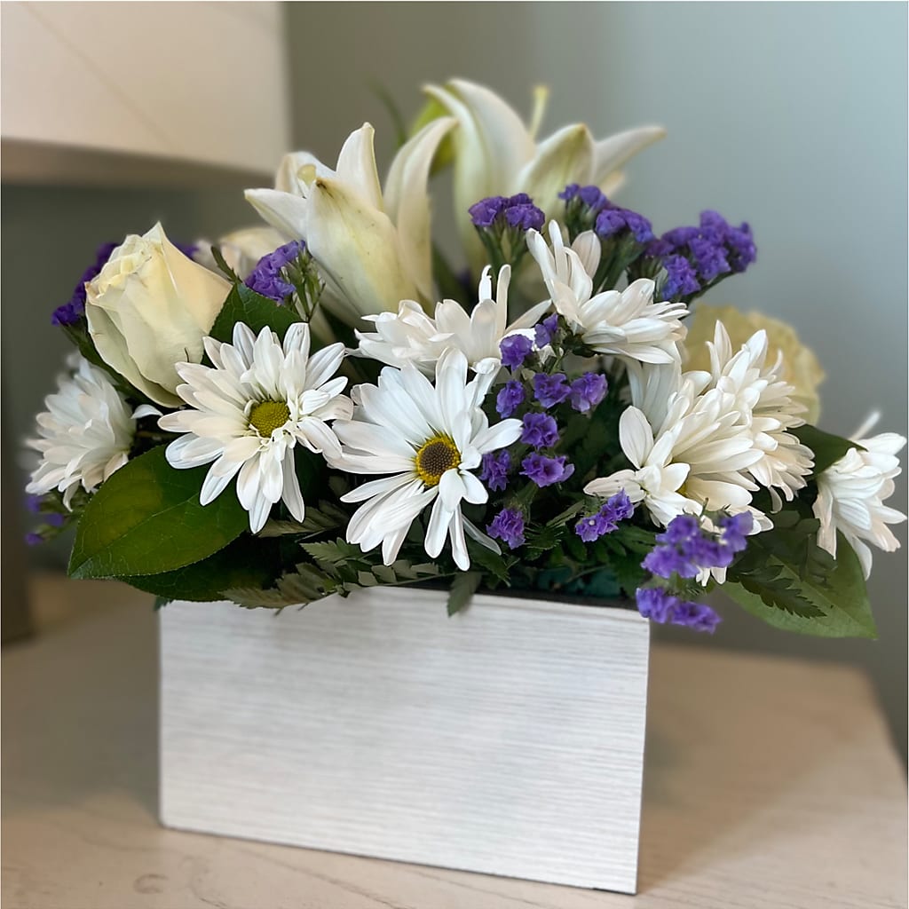 Beyond Blue Box Bouquet –  Oliverios Florist, Bridgeport WV