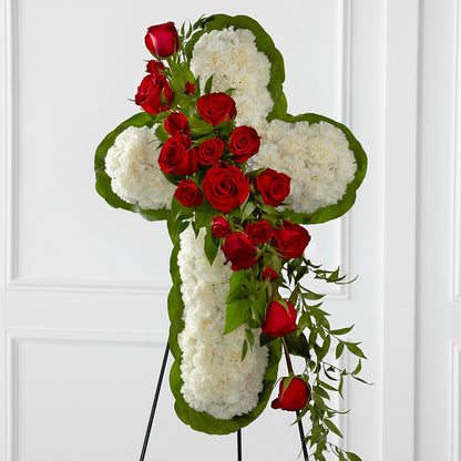 Floral Cross Easel –  Oliverios Florist, Bridgeport WV