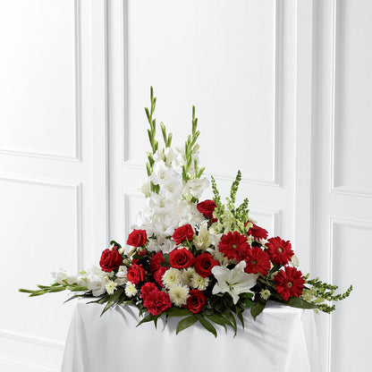 Crimson & White Arrangement –  Oliverios Florist, Bridgeport WV