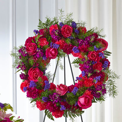 Calming Colors Wreath –  Oliverios Florist, Bridgeport WV