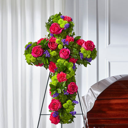 Tribute Rose Floral Cross –  Oliverios Florist, Bridgeport WV