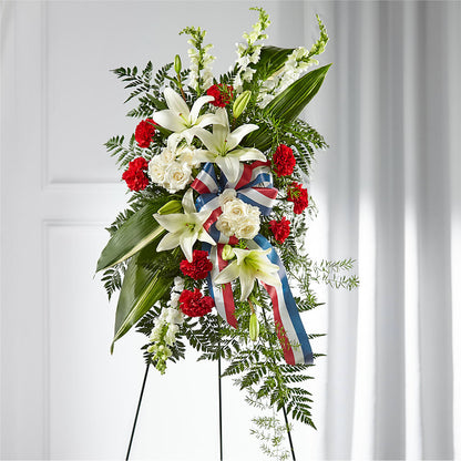 Stars of Life Standing Spray –  Oliverios Florist, Bridgeport WV
