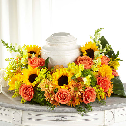 Faithful Sunflower Cremation Adornment –  Oliverios Florist, Bridgeport WV