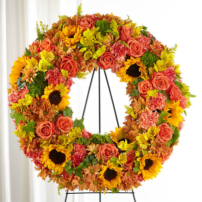 Autumnal Memories Wreath (Standard) –  Oliverios Florist, Bridgeport WV