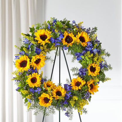 Bright Rays Wreath –  Oliverios Florist, Bridgeport WV