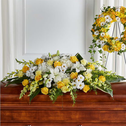 Golden Harmony Casket Spray –  Oliverios Florist, Bridgeport WV