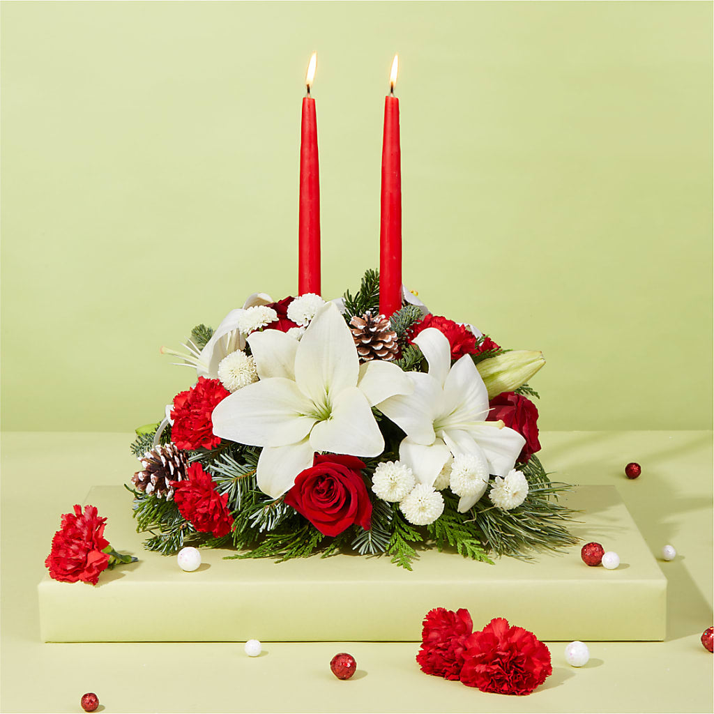 Seasonal Festivities Centerpiece –  Oliverios Florist, Bridgeport WV