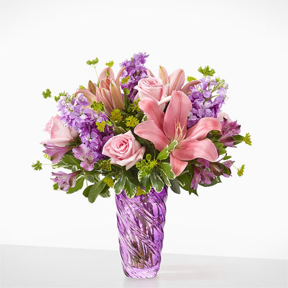 Precious Petals Bouquet with Luxe Swirl Vase –  Oliverios Florist, Bridgeport WV