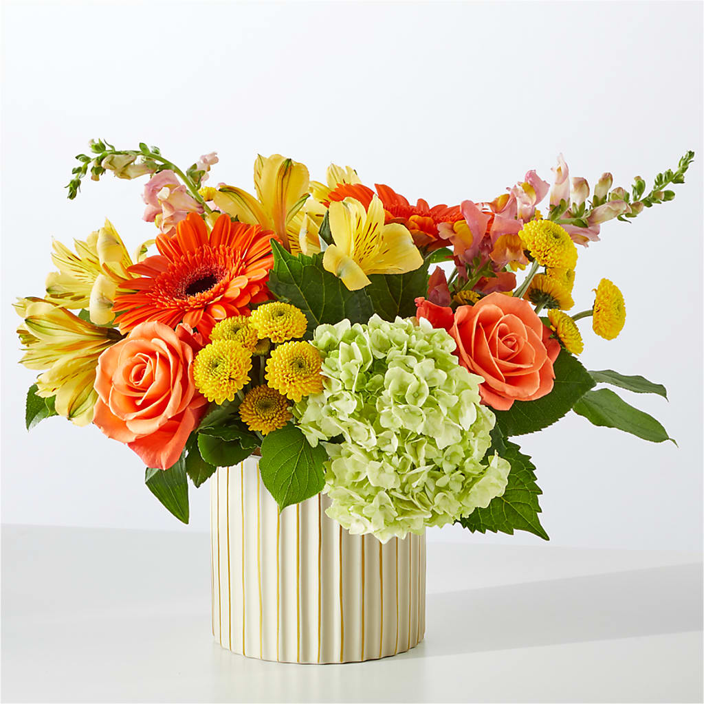 Autumn Sunshine Bouquet with Ivory Vase –  Oliverios Florist, Bridgeport WV