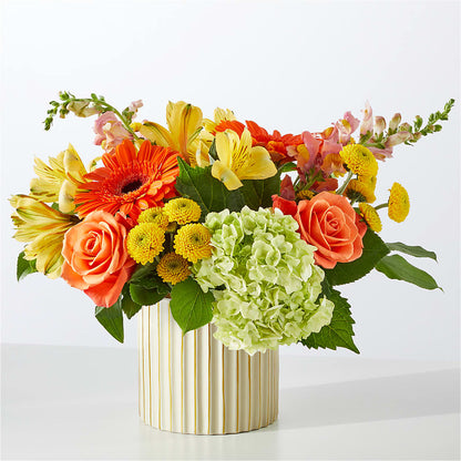 Autumn Sunshine Bouquet with Ivory Vase –  Oliverios Florist, Bridgeport WV