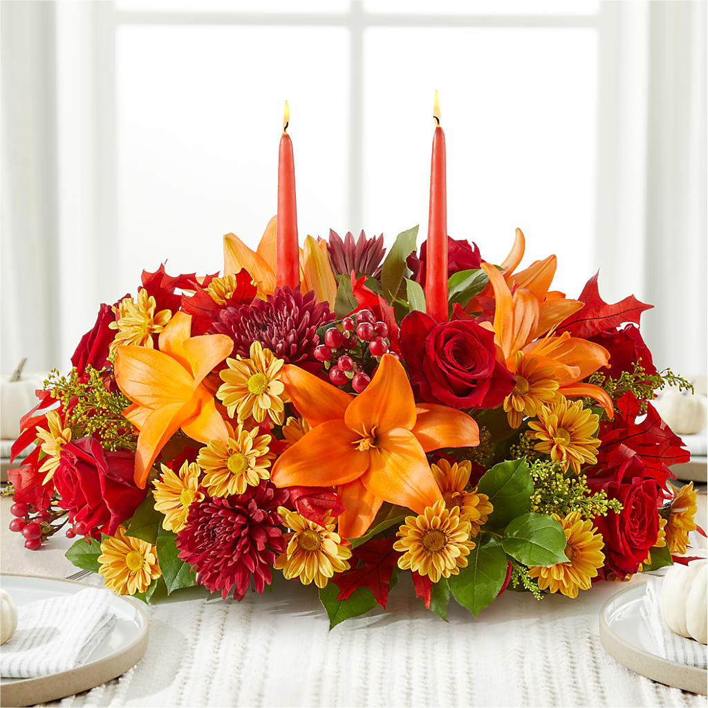 Autumn's Embrace Centerpiece –  Oliverios Florist, Bridgeport WV