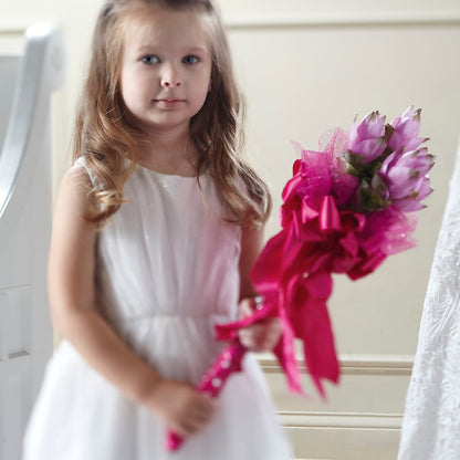Sparkle Pink Flower Girl Bouquet –  Oliverios Florist, Bridgeport WV